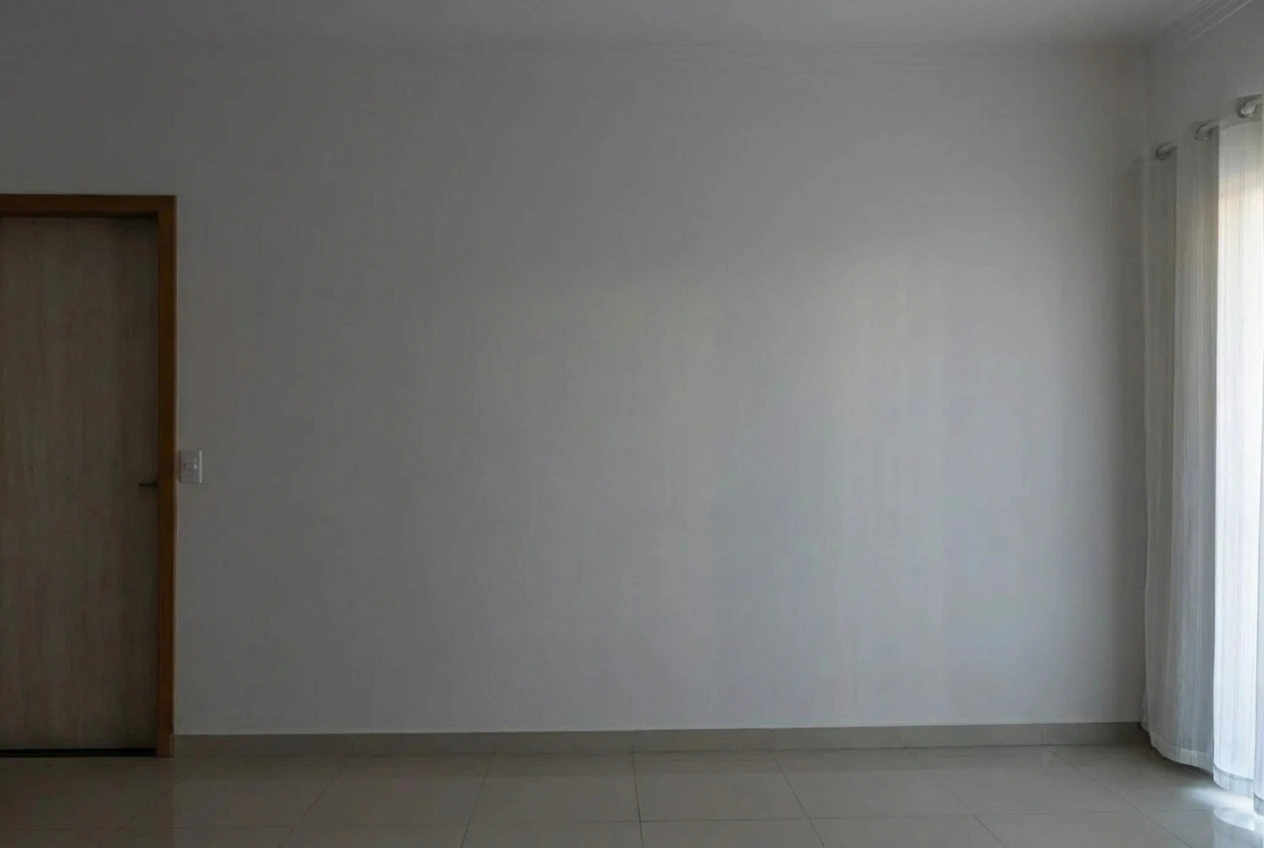 Sala antes da instalação do home theater sob medida